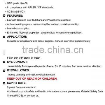 Synthetic Engine Oil 5W-30 Engine Oil Brand Names Engine Lubricant Oil photo-3