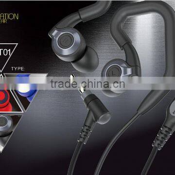 stylish in-ear ear-hanging microphone earphone with bass vibration