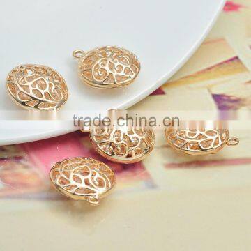 New Style Silver Plated Brass Filigree Diamond Hollow Lockets Jewelry Pendant 18*20*8mm