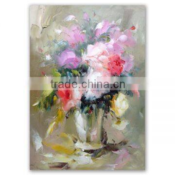 heavy pallet knife oil painting flowers in vases