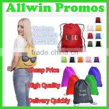 Hot Cheap Fabirc Drawstring Backpack Shoe Bag /Promotional Drawstring Backpack