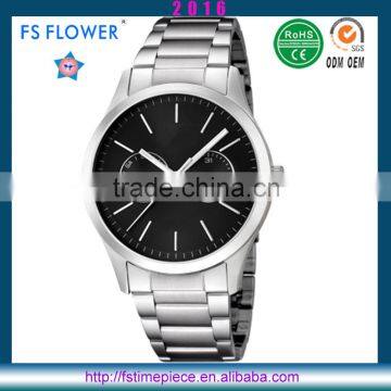 FS FLOWER - Men's Chronograph Miyota OS21 Movement Stainless Steel Watch Case Band Back 5 ATM Water Resistant