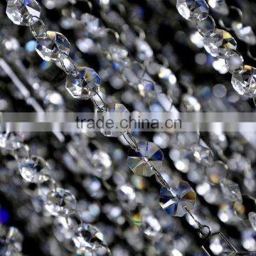 14mmOctagon beads string strands glass crystal curtain for indoor decoration (R-2316