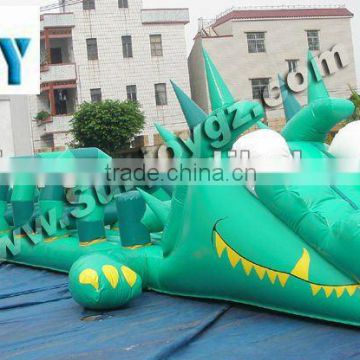 2016 new design Dragon Inflatable water slide game Obstacle for Adult Kids