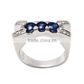 Diamond Blue Sapphire Ring, Designer Sapphire Ring