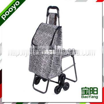 Climb stair six-wheel shopping trolley with seat as Mother's Day gift