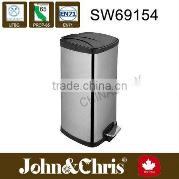 stainless steel foot pedal waste bin