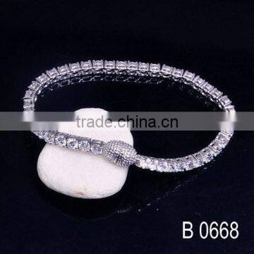 AA Grade Zircon Tennis Bracelet, Fashion Silver Plating Magnet Bracelet