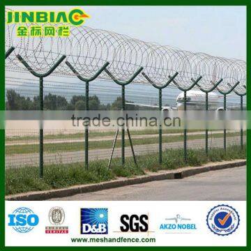 Galvanized+powder coated Airport Perimeter Fence of factory price, ISO9001:2008