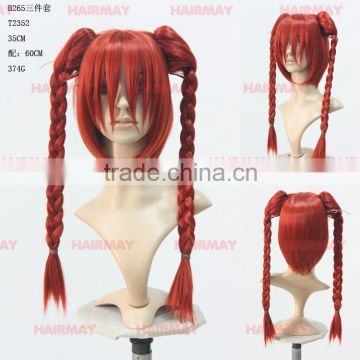 Wig sell online website red long braided false hair cosplay party plastic wigs