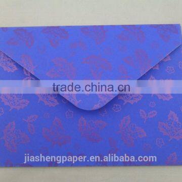 Beautiful leaves design flocking decorative paper envelope