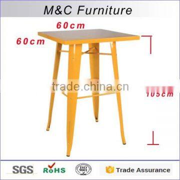 High quality yellow folded outdoor high steel table