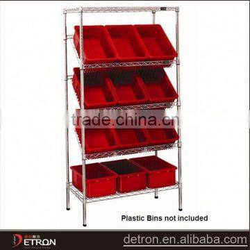 Durable floor adjustable slanted wire shelf