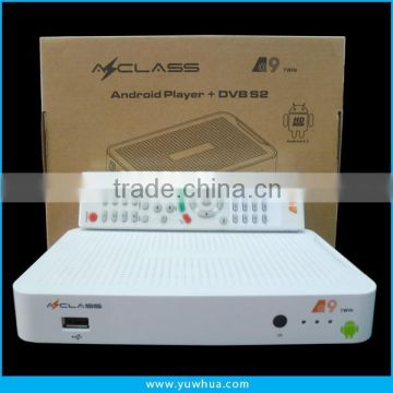 Azclass A9 free android tv box DVB-S2 support CCcam youtube chile android