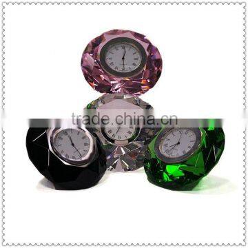 Colorful Clear Crystal Diamond Clock For Wedding Gifts