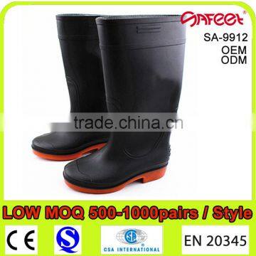 Industrial Light Weight Long Pvc Safety Boots With Steel Toe and Pvc Safety Boot and Pvc Shoes for Men (SA-9912)