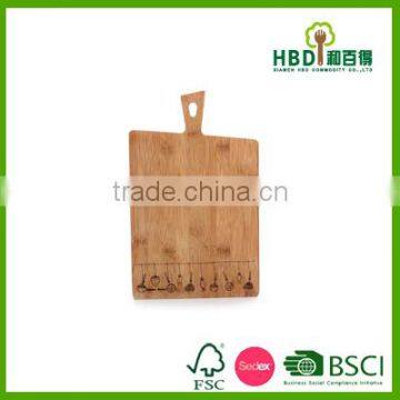 Natural Fashionable Bamboo Cheese Cutting Board With Logo