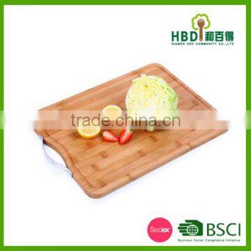 bamboo chopping board with s/s handle