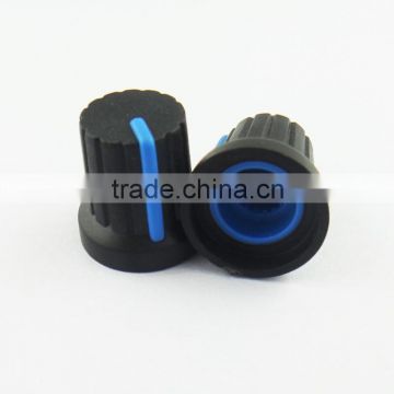 Blue black plastic knob volume control knob