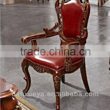 antique solid wood leather dining chair danxueya-TH01#