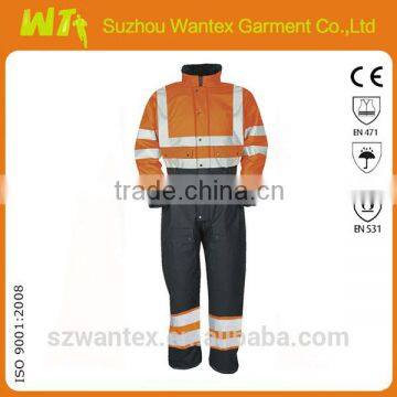 100% polyester with pu coating waterproof winter working man coverall