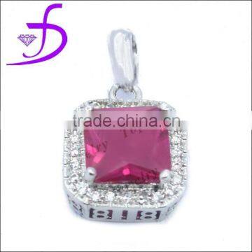 Big stone pendant design ruby pendant jewelry in silver 925