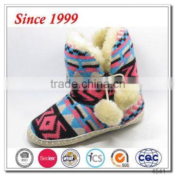 custom logo colorful crochet knitted flat Indoor boots for women