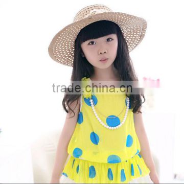 New design summer dress, non-sleeve chiffon dress for girl