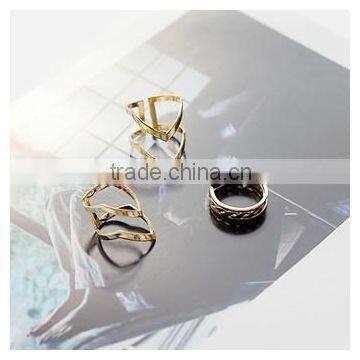 New Stainless Steel Jewelry Triangle Set Rings photo-3