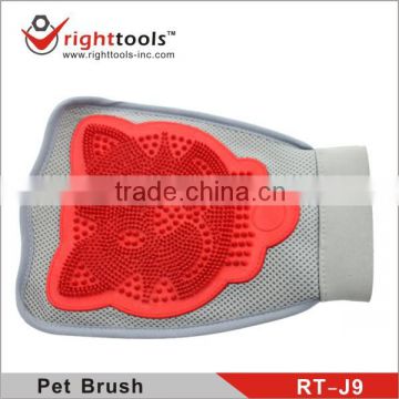 RIGHTTOOLS RT-J9 nylon glove pet grooming brushes with soft rubber pad