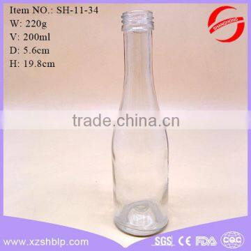 200ml glass bottle for drinking with screw cap