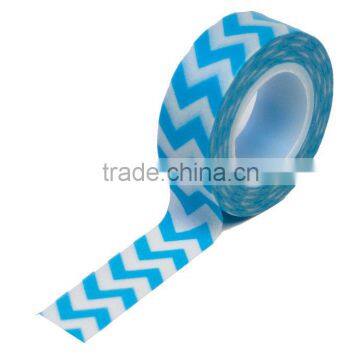 Wholesale YIWU FACTORY adhesive masking tape 15mm x 10m Washi Tape Trendy Tape Blue Chevron Decorative Trendy Paper Package tape