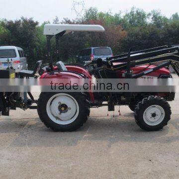 High performance small tractor with front loader and 3 point hitch backhoe