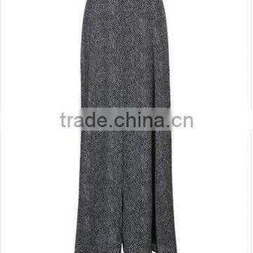 Grey Split High Waist Maxi Skirts Women 2015 High Quality Ladies Long Skirt