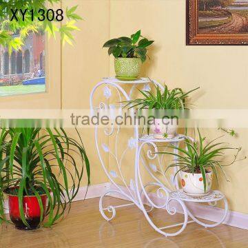 XY1308 garden art wholesale flower stand shelf, planters folded rack for pot, home decor wrought iron plant stand