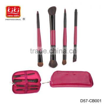 Portable design,wooden handle, 4 In 1 Cosmetic Brush Set.Cosmetic Tools.makeup brush set