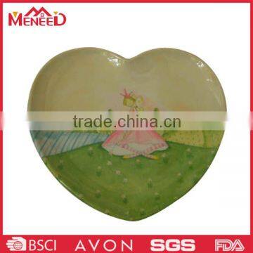 Melamine cartoon new design heart shape fancy plates design