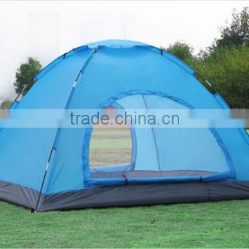 Customize 4 Person 2 Layer Outdoor Blue Polyester Camping Tent