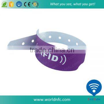 Logo Customized Coated Paper One Time Use NTAG213 RFID Wristband