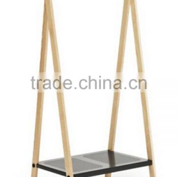 Promotion Free-standing Wood Retail Clothing Display Rack