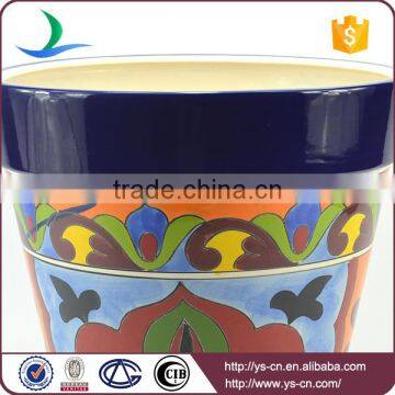 YSfp0007-03 Round Shape Hand Print 12 Inch Flower Pot for Garden photo-2