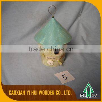 Decorative Colorful Wooden Bird House Feeder photo-4