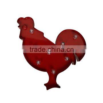 Factory Price Home Deco Rooster Shaped Metal LED Light Whole Sale photo-2