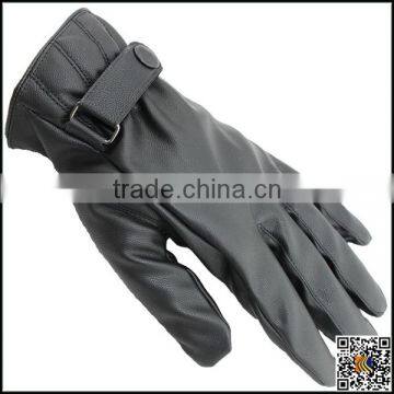 Wholesale winter men's golovs/ black leather glove for touch screen/2015 winter,touch screen leather gloves