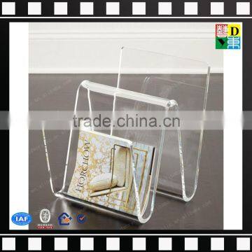 cutom top grade plexi acrylic magzine shelf elegant vanity acrylicfile holder PMMA lucite acrylic book shelf home use