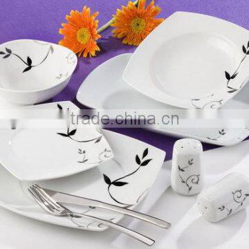 fine pocelain dinnerware with black design