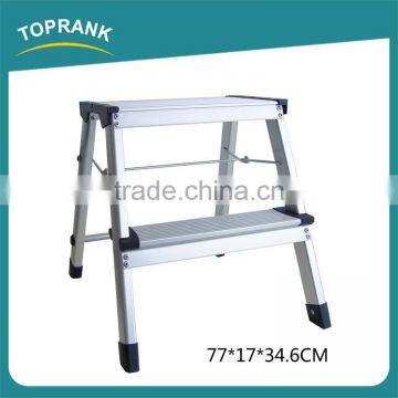 Multi purpose aluminium wide step ladder, folding step ladder chair