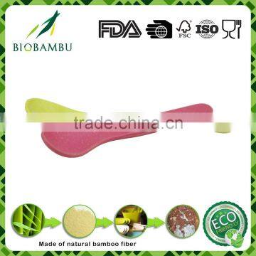 China manufacturer biodegradable colorful bamboo fiber spoon