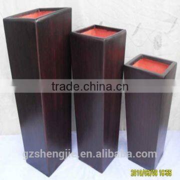 wood look style flower and plant vase flower stand vase for garden decoration