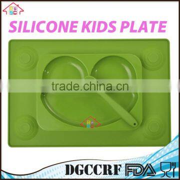 NBRSC Silicone Kids Plates Baby Food Mat Silicone Suction Placemat Happy Face Feeding Plate for Toddlers photo-4